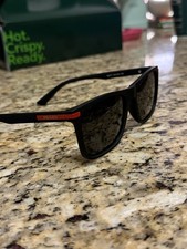 PRADA Sunglasses Linea Rossa Unisex Polarized Flexible Frame Black/Red