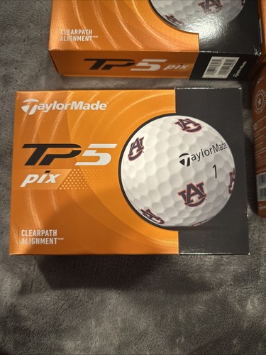 TaylorMade TP5 Pix Auburn Tigers Collegiate Golf Balls 4 Dozen BRAND NEW 48 Ball - Picture 2 of 4