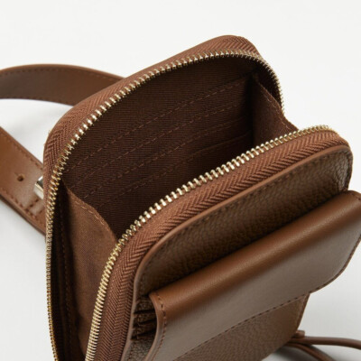 NWT LOVE & LORE CELL PHONE CROSSBODY BAG BROWN PURSE CREDIT CARD