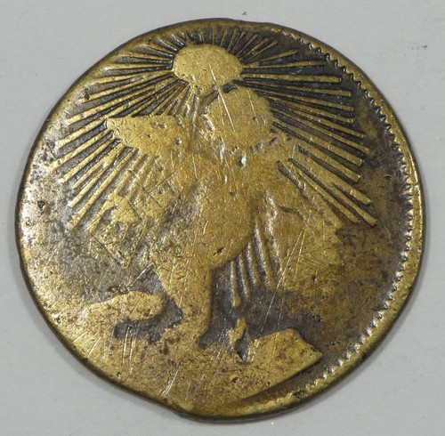 1862 MEXICO Zacatecas 1/4 Real Brass Coin