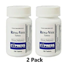 Rena-Vite Renal Dietary Supplement Kidney Multivitamin 100 Tablets 2 PCS05/26