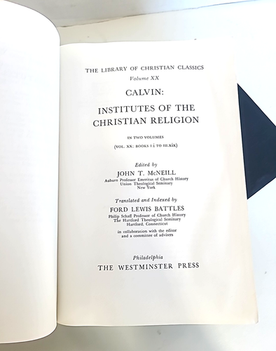 Calvin: Institutes of the Christian Religion Volumes 1 & 2 Set Westminster 1960s - Picture 8 of 9