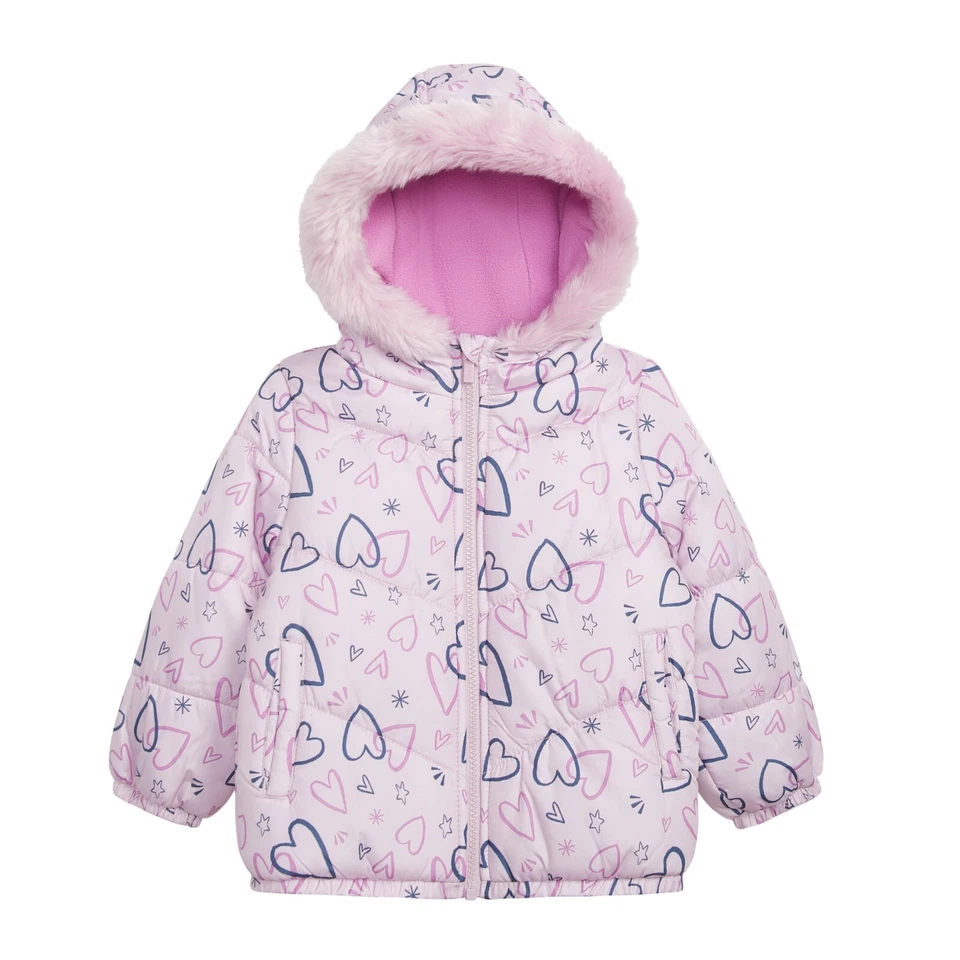 Nuevo Carter's Niña 2 Piezas Babero Traje de Nieve Lila Corazón Tallas 7/8 10/12 Nuevo con Etiquetas Foto 2 de 4