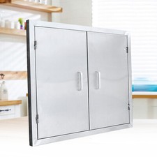 Outdoor Kitchen Doors 28" x 24" Stainless Steel Double Access Doors Flush Mount