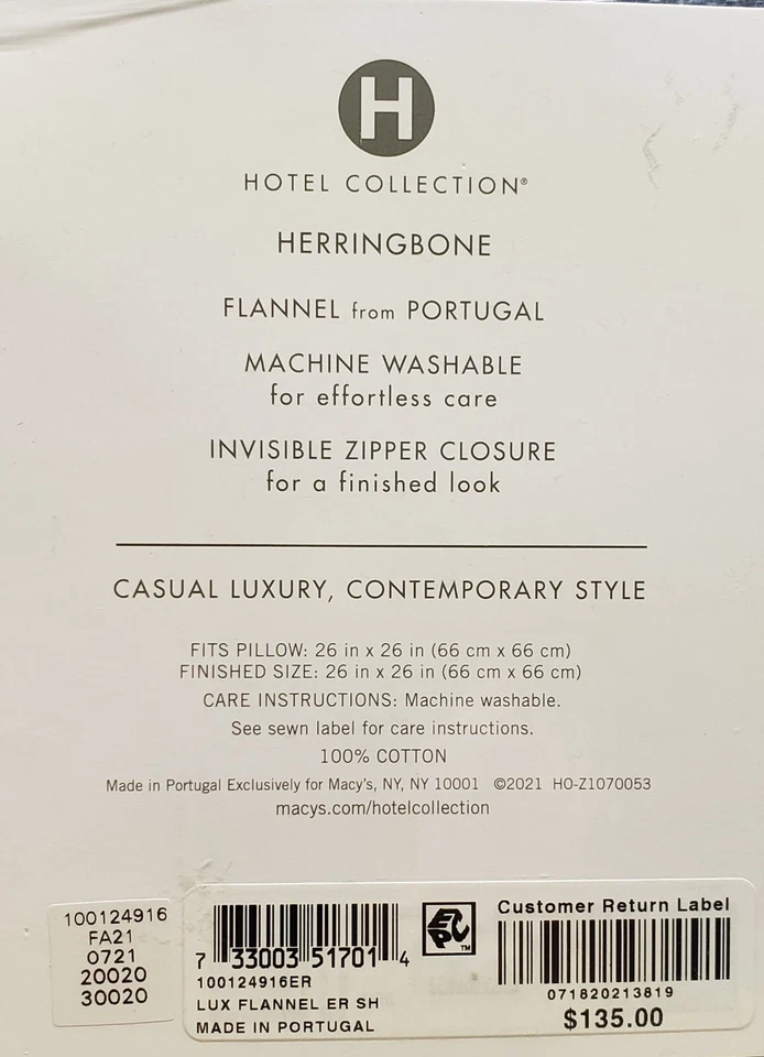 Hotel Collection Euro Almohada Franela Simulada de Potugal Espiga Foto 3 de 4