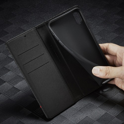 For iPhone 16e/15/14/13/12/11 SE 8 Carbon Fibre Wallet Case Magnetic Flip Cover - Picture 7 of 14