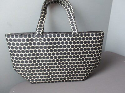 New Perry Ellis Tote Bag - Fabric - Black & Cream - 11'' x 8'' x 12'' -  j4 beh