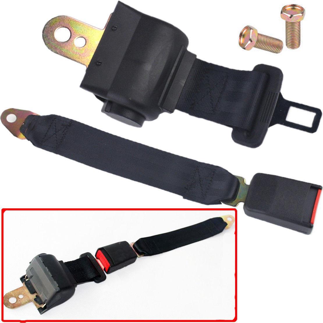 Universal Car Auto 2 Point Retractable Safety Seat Belt Buckle Adjustable FREE