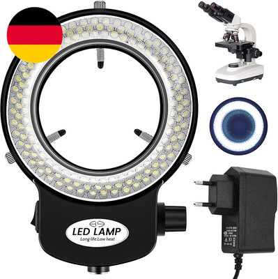144 LED Mikroskop Ringlicht Ringleuchte 0-100% Einstellbar Lampe Für Microscope 