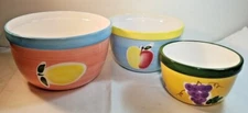 Lillian Veron Colorful Fruit Design Mixing Serving Bowl Set