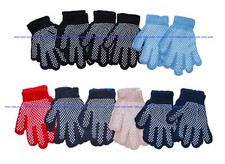 Kids Boys Girls Non-Slip Grip Grippers Crafts Party Garden Gloves, 12 Pairs Pack