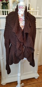 Madelaine Volant Strickjacke Cardigan Braun Mohair Gr 40 42 Ebay