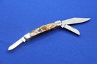 Imperial Medium Pocket Folding Knife 3.5" Brown Marble Handles 3 Blade Stainless — photo 7