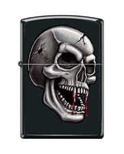 Zippo Lighter- Skull Design Windproof Lighter (Vampire Skull #Z6007)