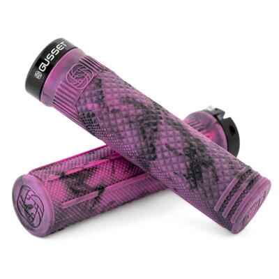 Zwickelgriffe schwarz/rosa Wirbel 133 mm S2 Lock-On-Griffe extra weich