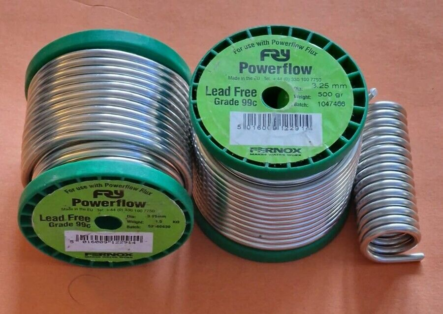 LEAD FREE SOLDER PLUMBER TIN COPPER PIPE PLUMBING FERNOX 99C 3.25mm 1