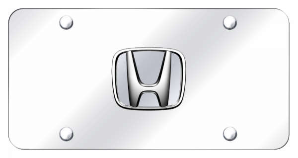 Honda Emblem 3D Chrome Logo Mirror Polished License Plate Official Licensed