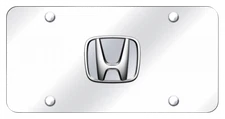 Honda Emblem 3D Chrome Logo Mirror Polished License Plate Official Licensed