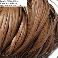 50m Wood Color PE Flat Rattan Material 8mm for Knit Repair Chair Table Basket