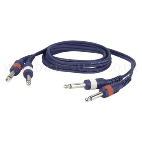 2 Mono Jack Plugs - 2 Mono Jack Plugs Stereo Instrument Lead - 1.5, 3 or 6 metre - Picture 2 of 6