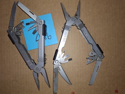 2 Silver GERBER   Multi Tools U.S.A.  Camping Fishing   Excellent   Lot 99-7