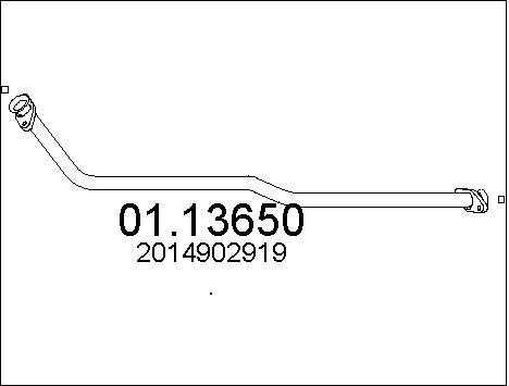 Tuyau d'échappement Mercedes 190 D 2.0 diesel berline en acier d'origine W201