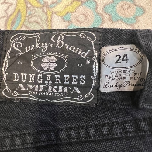 Vintage LUCKY BRAND Dungarees by GENE MONTESANO Relaxed Fit USA Made 8/29 Black - Picture 2 of 8