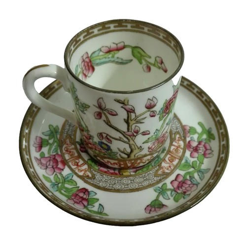 Vintage Coalport Pink & White Pansies Coffee TeaCup Saucer Set