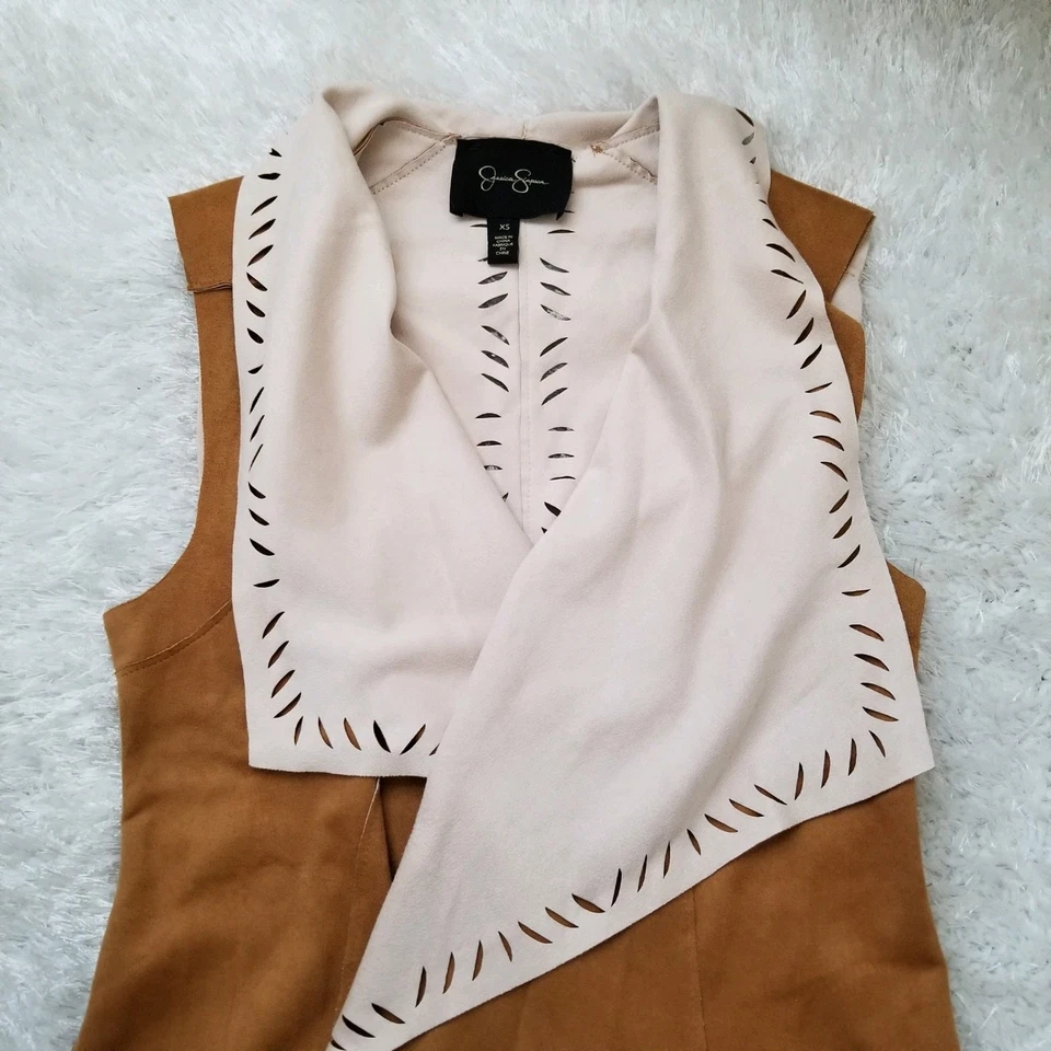 Chaleco de gamuza Jessica Simpson Teegan talla XS Foto 3 de 4