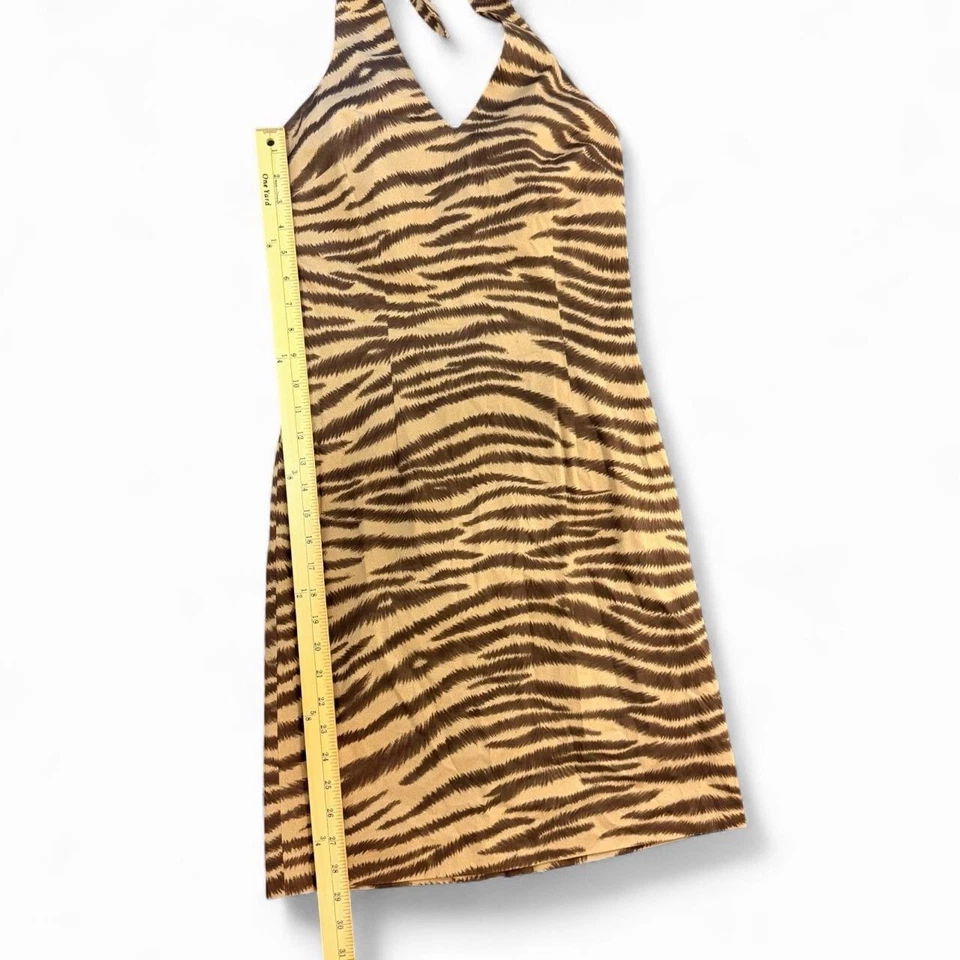 Vestido halter vintage con estampado de tigre Y2K para mujer talla 4 Foto 3 de 4