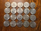Roll of 20 1964 90% Silver Kennedy Half Dollars Circulated XF to AU condition