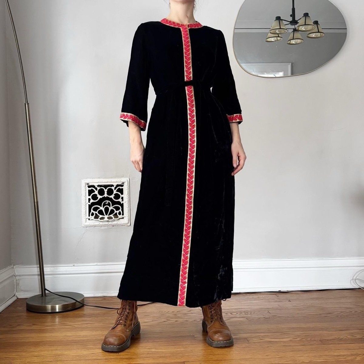 Bergdorf Goodman 40s Antique Velvet gilded Dress