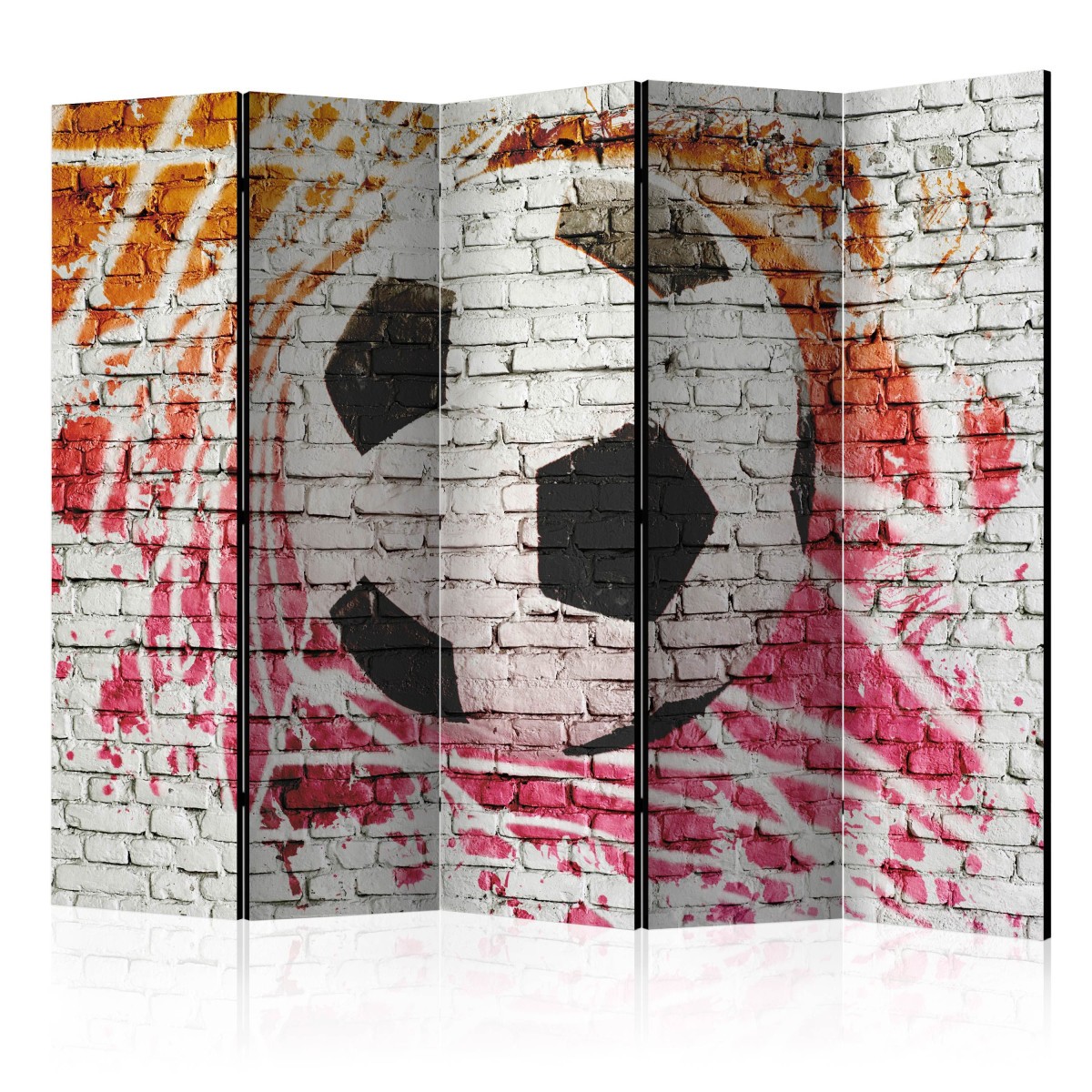 Paravent 5 volets Street Football 172x225cm occultant et léger