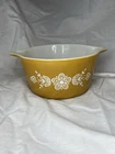Vintage Pyrex BUTTERFLY GOLD Casserole without Lid 473 - 1 quart Dish Oven Safe