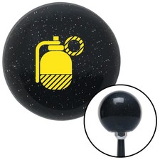 Yellow Grenade W Pin Black Metal Flake Shift Knob W M16x1.5 Insert Shifter