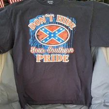 Port and Company Men's T-Shirt L "Don't Hide Your Southern Pride" Black