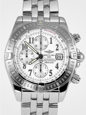 Breitling 44mm A13356 Chronomat Evolution White Dial Chronograph Automatic Date