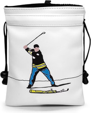 Funny Golf Pouch Drawstring Bag PU Leather Valuables Holder Tees Balls Gift