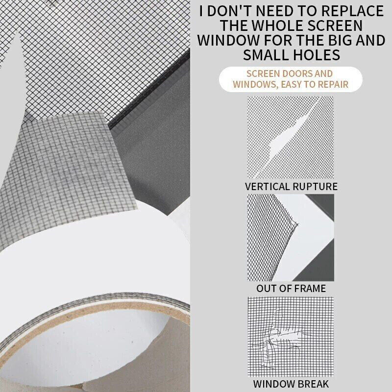 2M Window Door Repair Tape Fly Screen Insect Repellent Repair Tape Self ...