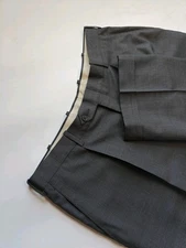 🇺🇲 JB Britches Mens 36x28 Gray Geometric Pleated Front Wool Dress Pants