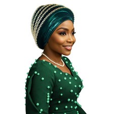 Elegant Multi-Layer African Turban Hat Women Nigerian Headtie Wedding Headwrap
