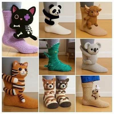 Süße 3D Tier Socken warme Socken Koala Faultier Katze Hase Tiger Fledermaus Valentinstag Geschenk