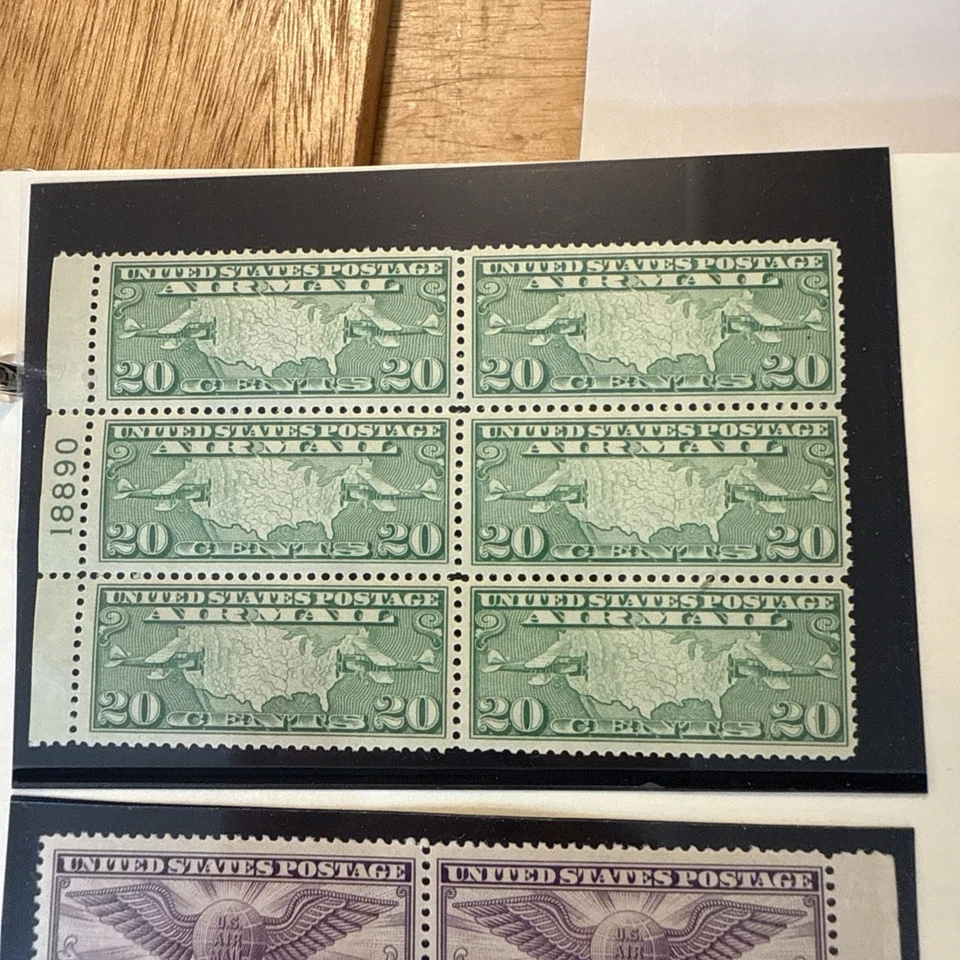 Us Stamps Plate Blocks C7 8 9 11 Mint OG NH - Image 2 of 4