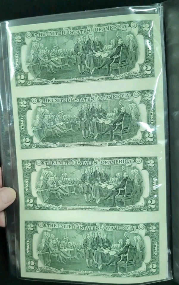 World Reserve Monetary Exchange U.S. Government Uncut Sheet Of $2Notes - Image 4 of 4