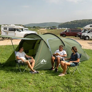 Imperméable 4 homme Tente avec tunnel de porc Design Camping familial Shelter Portable
