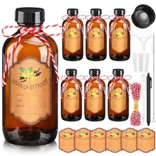 ProSuites 6 Pack Vanilla Extract Bottles 4 oz Homemade Glass Bottles for Vani...