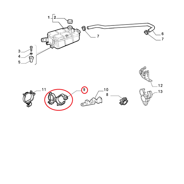 Klammer Festsetzung Rohren Raffraddamento Fiat Panda - Punto Original 7712296-image