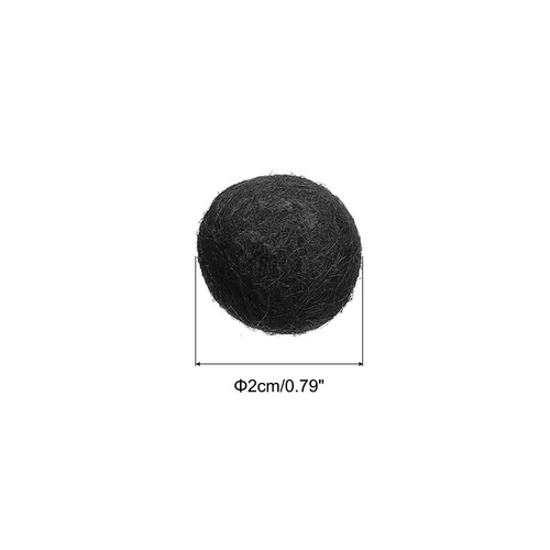 Lana Feltro Palline Perline Lana Feltro Lana Tessuto 2cm 20mm Nero 20pz - Foto 2 di 5