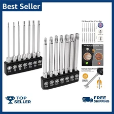 Mulwark 14PC Security Torx Bit Set 3" Long Tamper Proof Star Screwdriver Bit Set