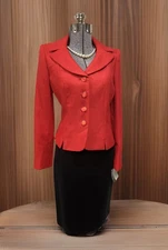 NEW Le Suit Skirt Suit Size 8 NEW 30X25 Two Piece Set Assertive In Red Executive